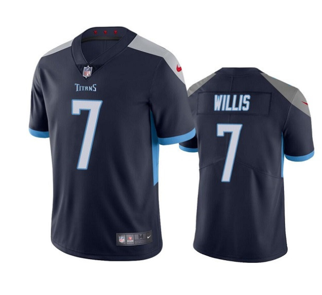 Men's Tennessee Titans #7 Malik Willis Navy Vapor Untouchable Stitched Jersey Men's Tennessee Titans #7 Malik Willis Navy Vapor Untouchable Stitched Jersey